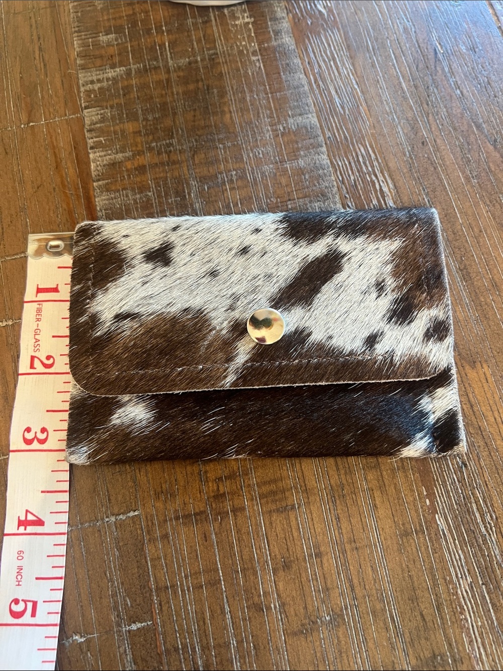 Cowhide Hair-on Leather  Wallet - Brown & White - Picture 8 of 8